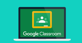 Google Classroom icon with a clickable link to a video showing students how to use google classroom.